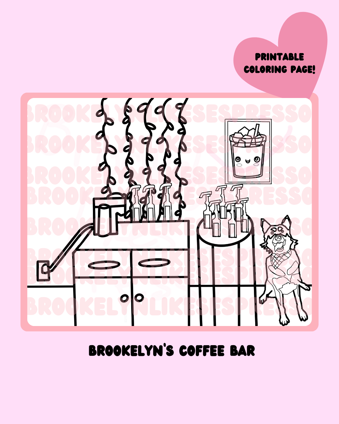 Downloadable Coloring Page (Brookelyn's Coffee Bar)