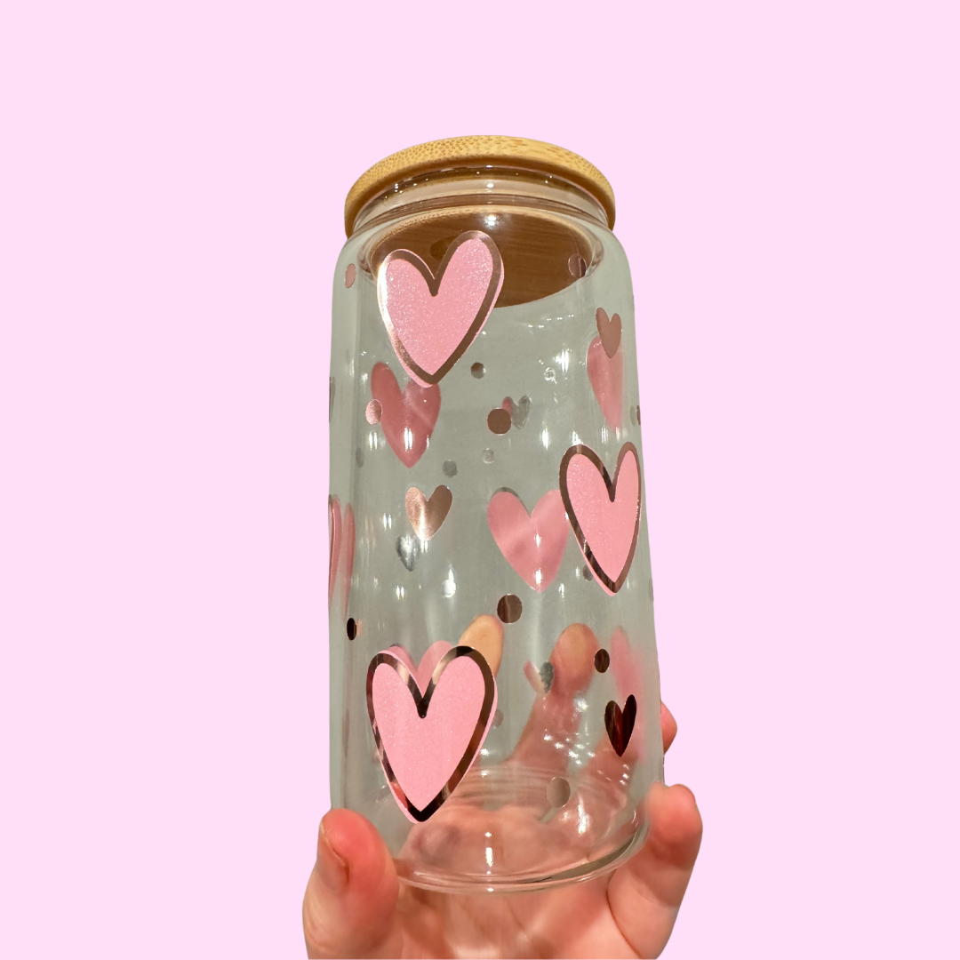 Sparkly Pink & Rose Gold Hearts